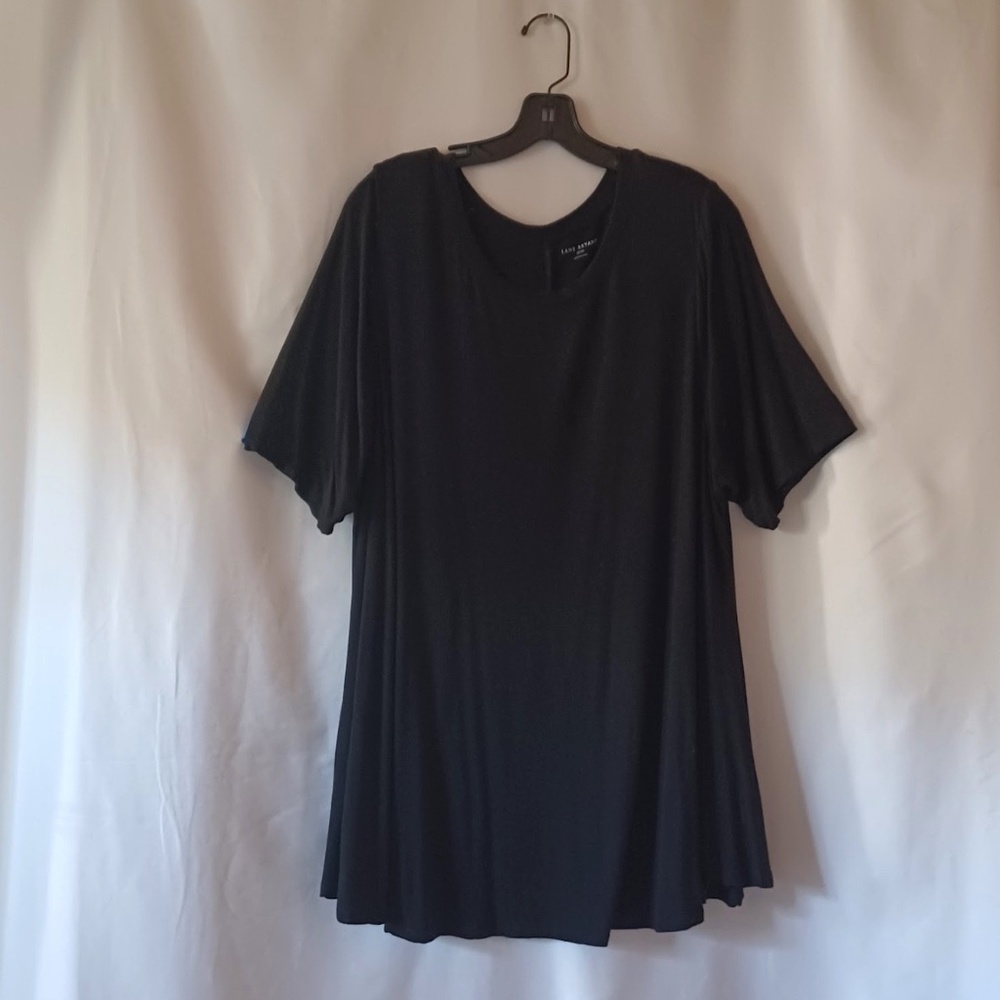 Lane Bryant Perfect Sleeve Swing Tee Black Short Sleeves Size 22/24
